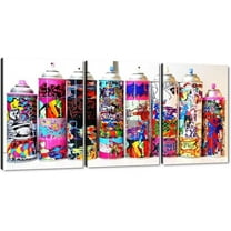 Hieng Large Banksy Canvas Wall Art Graffiti Dream Theme Painting Modern Inspirational Office Wall Decor (Only canvas)