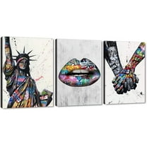 Hieng Large Banksy Canvas Wall Art Graffiti Dream Theme Painting Modern Inspirational Office Wall Decor (Only canvas)