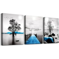 Hieng Large Canvas Wall Art Prints Modern Wall Decor for Bedroom Wall Art Living Room Office Poster Mountain Landscape Wall Picture Foggy Forest Vintage Paintings Home Decor (only canvas)