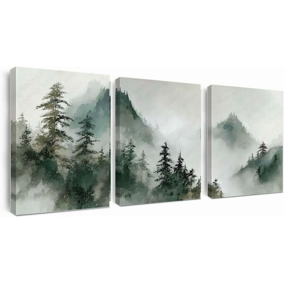 Hieng Large Canvas Wall Art,Set of 3 Abstract Art Deco Landscape Canvas Prints for Modern Wall Decor,Ideal for Living Room,Office,and Seasonal Decor Gifts