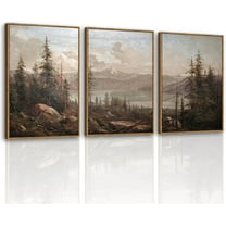 Hieng Large  Canvas Wall Art, 3 Pcs, Living Room Vintage Landscape Decor, Nature Wall Art Bedroom Above Bed Decor, Country Retro Pictures, 16x24inch, Set of 3
