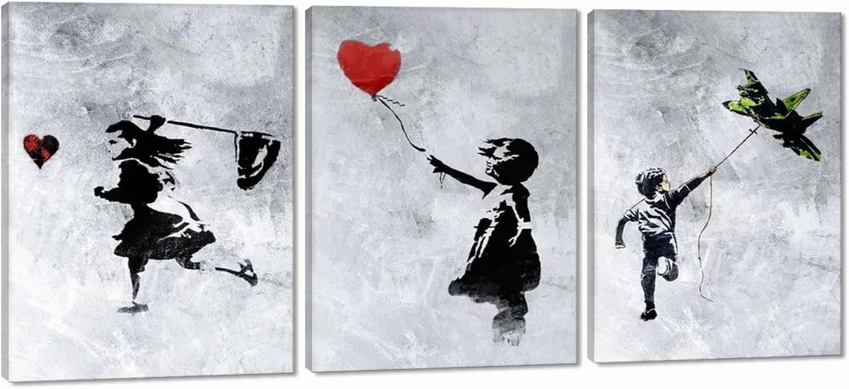 Hieng Hieng Large Graffiti Wall Decor 3 Panels Banksy Wall Hieng for Living ...