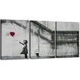thumbnail image 1 of Hieng Large Living Room Canvas Wall Art 3 Panels Graffiti Black Woman Portrait Poster Abstract Street Pop Artwork for Bedroom Bathroom Wall Decor, 1 of 5