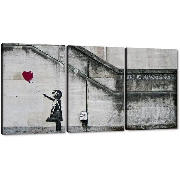 Hieng Large Living Room Canvas Wall Art 3 Panels Graffiti Black Woman Portrait Poster Abstract Street Pop Artwork for Bedroom Bathroom Wall Decor