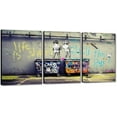 thumbnail image 1 of Hieng Large Living Room Canvas Wall Art 3 Panels Graffiti Black Woman Portrait Poster Abstract Street Pop Artwork for Bedroom Bathroom Wall Decor, 1 of 5