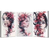 Hieng Large Watercolor Canvas WallCanvas Prints WallOrange,blue Painting for Living Room Home Office Decorations