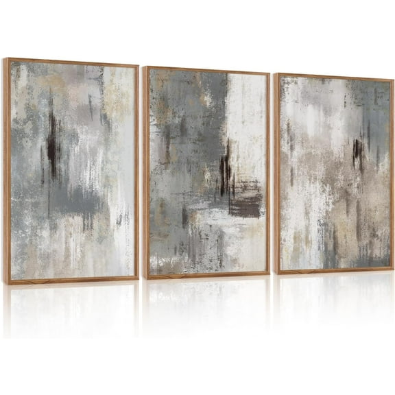 Hieng Large landscape Framed Canvas Wall Art 16x24 Inch Set of 3 Vintage Nature Scenery Wall Decor Lake Woodland Art Print for Living Room Bedroom Office