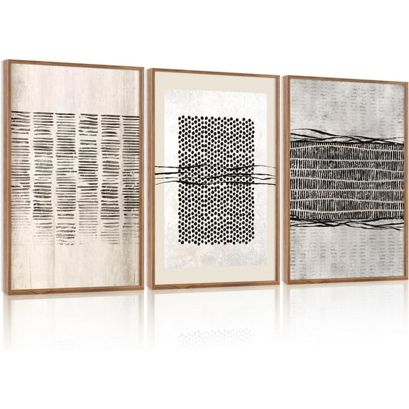 Hieng Large landscape Framed Canvas Wall Art 16x24 Inch Set of 3 Vintage Nature Scenery Wall Decor Lake Woodland Art Print for Living Room Bedroom Office