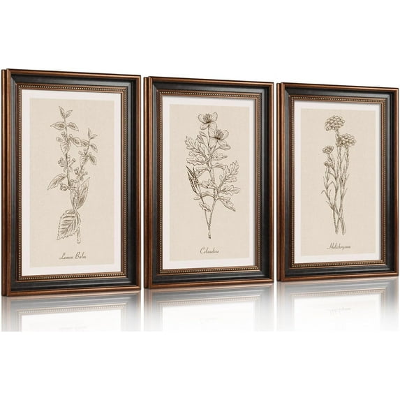 Hieng Large landscape Framed Canvas Wall Art 16x24 Inch Set of 3 Vintage Nature Scenery Wall Decor Lake Woodland Art Print for Living Room Bedroom Office