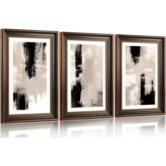 Hieng Large landscape Framed Canvas Wall Art 16x24 Inch Set of 3 Vintage Nature Scenery Wall Decor Lake Woodland Art Print for Living Room Bedroom Office