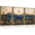 thumbnail image 1 of Hieng Large landscape Framed Canvas Wall Art 16x24 Inch Set of 3 Vintage Nature Scenery Wall Decor Lake Woodland Art Print for Living Room Bedroom Office, 1 of 5