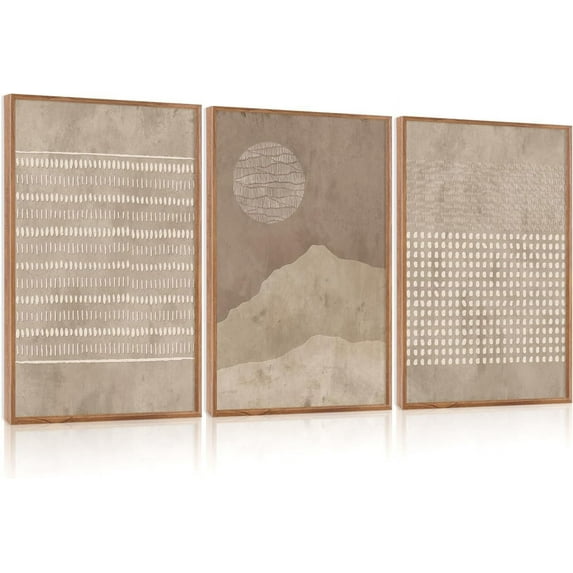 Hieng Large landscape Framed Canvas Wall Art 16x24 Inch Set of 3 Vintage Nature Scenery Wall Decor Lake Woodland Art Print for Living Room Bedroom Office