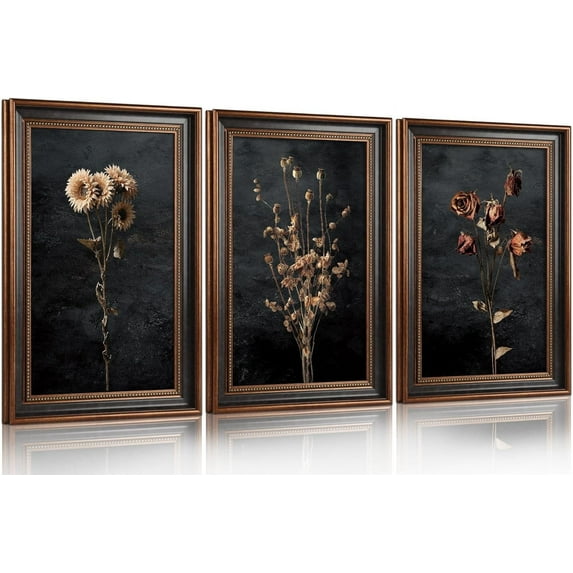 Hieng Large landscape Framed Canvas Wall Art 16x24 Inch Set of 3 Vintage Nature Scenery Wall Decor Lake Woodland Art Print for Living Room Bedroom Office