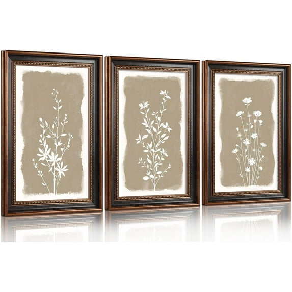 Hieng Large landscape Framed Canvas Wall Art 16x24 Inch Set of 3 Vintage Nature Scenery Wall Decor Lake Woodland Art Print for Living Room Bedroom Office