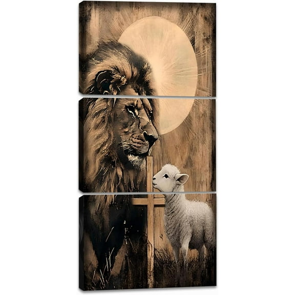 Hieng Lion Wall Art Lion Picture Wall Decor Black Animals Head Portrait Painting for Living Room Bedroom Unframed