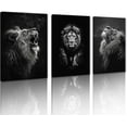 thumbnail image 1 of Hieng Lion Wall Art Lion Picture Wall Decor Black Animals Head Portrait Painting for Living Room Bedroom Unframed, 1 of 6