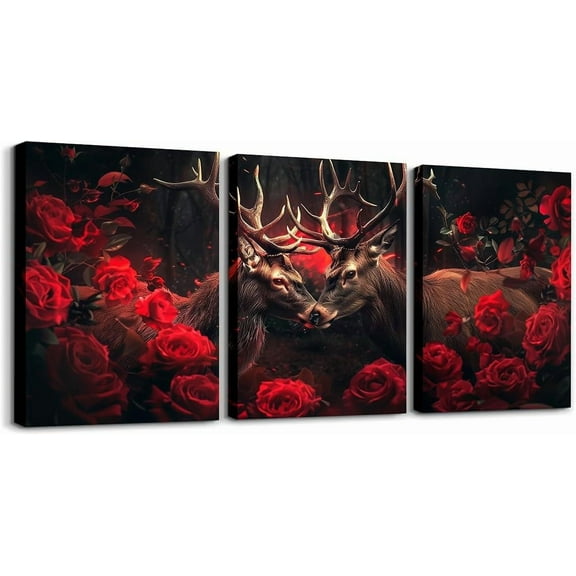 Hieng Lover Couple Lion Canvas Wall Art for Living Room Bedroom Lion Painting Decor Animal Print Kids Boys Girls Picture Artwork Safari Print Posters Prints Unframed