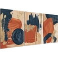 thumbnail image 1 of Hieng Mid Century Abstract Canvas Wall Art Set of 3, Terracotta Navy Blue and Orange Boho Wall Decor Posters Prints, Minimalist Wall Art Painting for Living Room Bedroom Office, 1 of 6