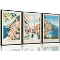 thumbnail image 1 of Hieng New York City Poster Travel Wall Art Canvas Framed Watercolor NYC Central Park Landmarks Artwork Decor Painting Prints Pictures Set of 3 for Bedroom Living Room Bathroom Office 16x24in, 1 of 5