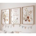 thumbnail image 1 of Hieng Nursery Wall Art Print Wildflower Poster Pictures 3 Pieces Floral Botanical Canvas Painting for Girls Room Nursery Decor With Inner Frame, 1 of 6
