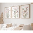 thumbnail image 1 of Hieng Nursery Wall Art Print Wildflower Poster Pictures 3 Pieces Floral Botanical Canvas Painting for Girls Room Nursery Decor With Inner Frame, 1 of 6