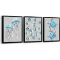 thumbnail image 1 of Hieng Ocean Animal Wall Art Jellyfish Fish Sea Turtle Picture Prints Glam Blue and Grey Bathroom Decor Artwork Unframed, 1 of 6
