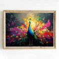 thumbnail image 1 of Hieng Peacock Canvas Wall Art Colourful Peacock Painting Poster Wild Animal Pictures Print Abstract Animal Picture Wall Decor for Living Room Bedroomch, 1 of 6