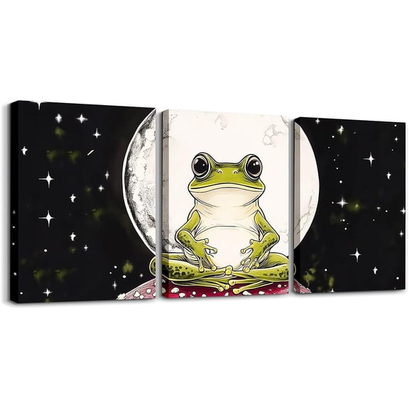 Hieng Personalized Bear 3 Piece Canvas Wall Art for Living Room Bedroom,12"x16"x3pcs,Wildlife Animal Pattern Picture Wall Decor Bear Bathroom Wall Art for Home Decor,Country Cabin Wall Painting