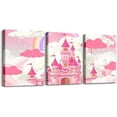 thumbnail image 1 of Hieng Pink Castle Picture Wall Decor Rainbow Castle Canvas Wall Art for Living Room Bedroom Girls Princess Bathroom Wall Art for Home Decor Fairy Tales Wall Painting Girls （Only canvas）, 1 of 6