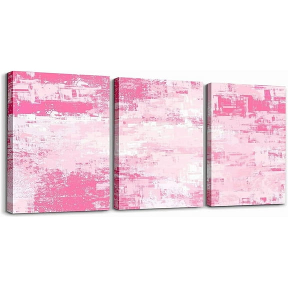 Hieng Pink Grey Black Canvas Wall Art for Living Room Abstract Modern Picture Wall Decor for Dining Room Bedroom Bathroom Wall Art Kitchen Print Painting for Home Decor(Only canvas)