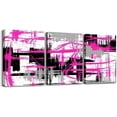 thumbnail image 1 of Hieng Pink Grey Canvas Wall Art for Living Room Modern Stripes Decor Abstract Office Painting Pictures Artwork for Room Posters （Only canvas）, 1 of 6