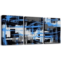 Hieng Pink Grey Canvas Wall Art for Living Room Modern Stripes Decor Abstract Office Painting Pictures Artwork for Room Posters （Only canvas）