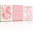 thumbnail image 1 of Hieng Pink Matisse Wall Art Prints Henri Matisse Canvas Wall Art Blush Pink Exhibition Poster Picture Minimalist Museum Artwork for Room Bedroom Set of 3, 1 of 6