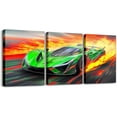 thumbnail image 1 of Hieng Race Car Canvas Wall Art for Living Room Bedroom Red Blue Picture Wall Decor for Bathroom Speed Sports Car Kids Boys Girls Artwork Posters Extreme Sports Painting（Only canvas）, 1 of 6