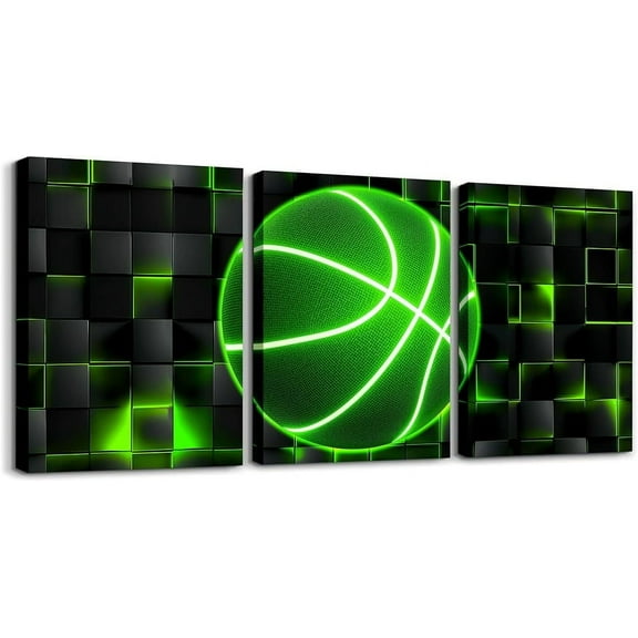 Hieng Red and Black Canvas Wall Art for Living Room Bedroom Basketball Gaming Sports Picture Wall Decor Geomnetric Office Decorations Artwork Posters Honeycomb Painting(Only canvas)