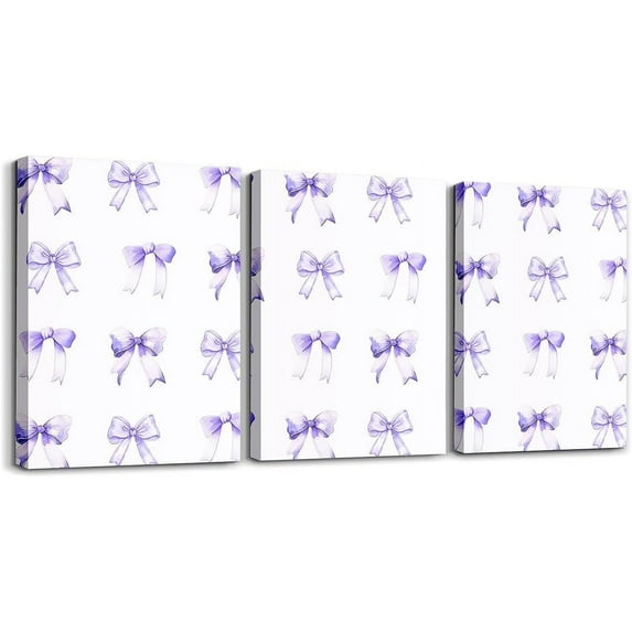 Hieng Red Bow Bathroom Wall Art for Home Decor Canvas Wall Art Watercolor Bow Office Wall Decorations Artwork Posters Teens Decor Cute Bowknot Wall Painting(Only canvas)