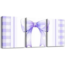 Hieng Red Bow Bathroom Wall Art for Home Decor Canvas Wall Art Watercolor Bow Office Wall Decorations Artwork Posters Teens Decor Cute Bowknot Wall Painting(Only canvas)