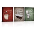 thumbnail image 1 of Hieng Red Brown Green Bathroom Decor Vintage Bathtub Canvas Wall Art Bathroom Rules Signs Pictures Painting (only canvas), 1 of 6
