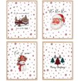 thumbnail image 1 of Hieng Red Christmas Winter Unframed Wall Art Prints, Tree Bell Snowflake Posters for Home Bedroom Livingroom Decor Set of 4, 1 of 6