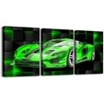 thumbnail image 1 of Hieng Red Race Car Picture Wall Decor 12"x16" 3 Piece Speed Sports Car Canvas Wall Art Decor Geometric Honeycomb Office Wall Decorations Artwork Posters Extreme Sports Automobile Wall Painting, 1 of 5