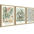 thumbnail image 1 of Hieng Retro Vintage Wall Art Canvas Decor Set of 3, Matisse Wall Art Prints Poster Mid Century Modern Art, Sage Green Aesthetic Floral Botanical wall art living room bathroom bedroom, 1 of 6