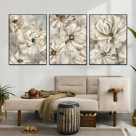 Hieng Still Life Poster Botanical Beige Flower Canvas Painting Nordic Wall Art Pictures for Living Room Cafe Home Decor