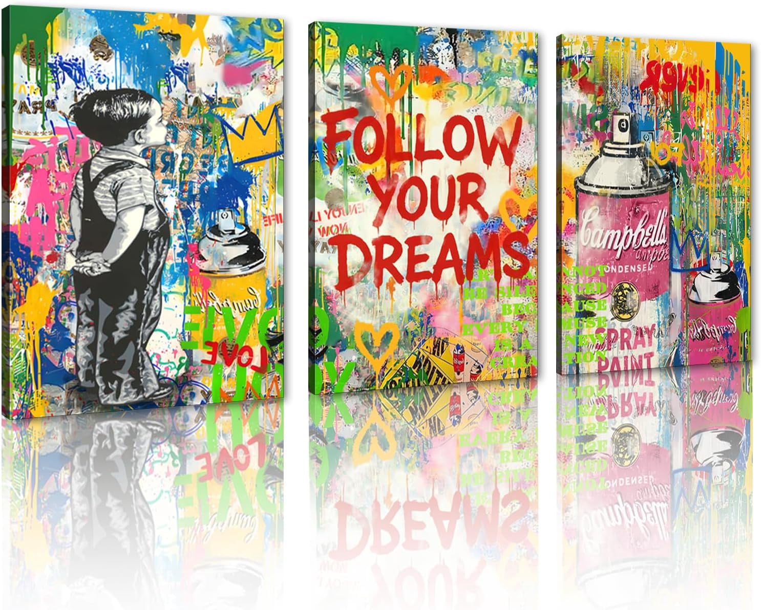 Hieng Hieng Street Graffiti Wall Hieng Banksy Canvas Wall Hieng Boy and Girl ...