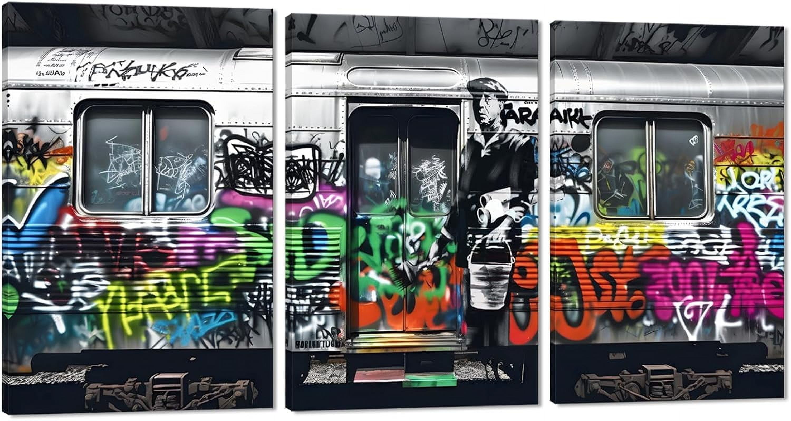 Hieng Hieng Street Graffiti Wall Hieng Banksy Canvas Wall Hieng Boy and Girl ...