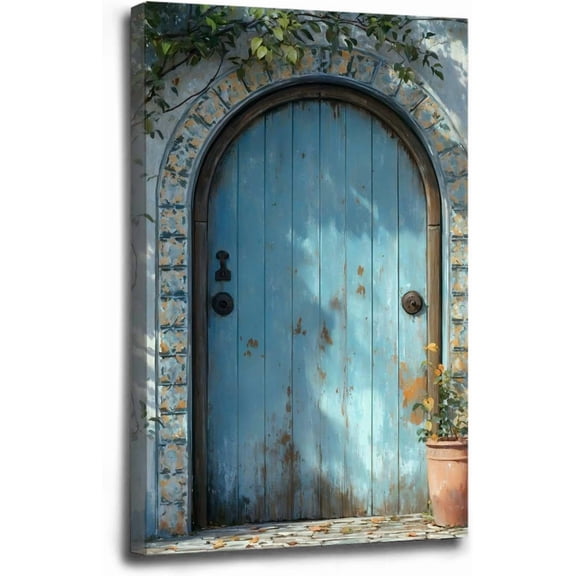 Hieng The third of a set of three Mexican Wall Art Colorful Mexican Doors Painting Canvas PRINT Traditional Hacienda Architecture Wall Decor