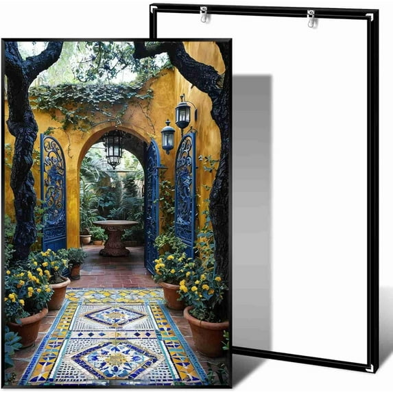 Hieng The third of a set of three Mexican Wall Art Colorful Mexican Doors Painting Canvas PRINT Traditional Hacienda Architecture Wall Decor