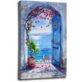 thumbnail image 1 of Hieng The third of a set of three Mexican Wall Art Colorful Mexican Doors Painting Canvas PRINT Traditional Hacienda Architecture Wall Decor, 1 of 6