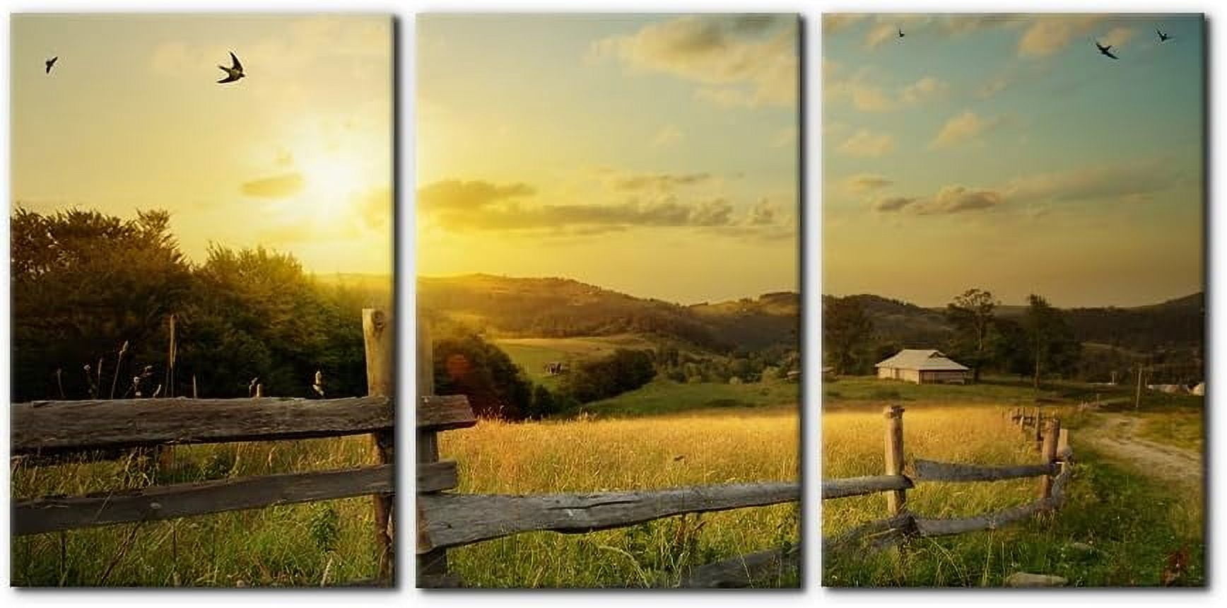 Image showcasing Hieng Tree Landscape Wall Art - Canvas Painting Prints with Forest Path ...