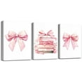 thumbnail image 1 of Hieng Trendy Pink Bows Wall Artpcs Coquette Preppy Cherry Wall Decor Light Pink Cute Girly Ball Canvas Poster Prints Aesthetic for College Dorm Bedroom Framed, 1 of 6