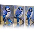 thumbnail image 1 of Hieng Unframed Canvas Print Decorative Painting Blue Jay Bullfinch Original Art Couple Bird Artwork Animal Wall Art Decor, 1 of 6